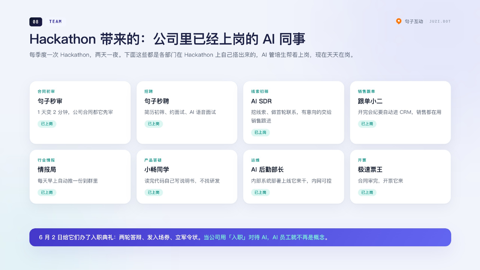 Hackathon 带来的：公司里已经上岗的 AI 同事